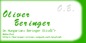 oliver beringer business card